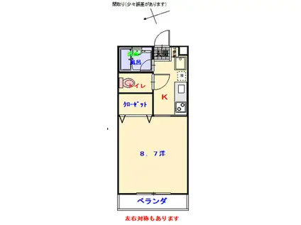 TAKAMATSUビル(1K/2階)の間取り写真