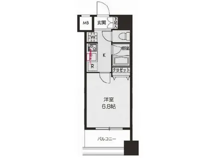 ドゥーエ新川(1K/13階)の間取り写真