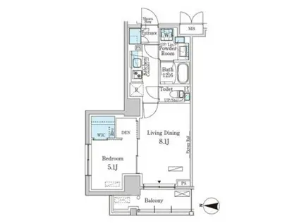 パークアクシス本所吾妻橋サウスレジデンス(1LDK/4階)の間取り写真