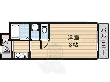 ヤングパレス茨木(ワンルーム/4階)の間取り写真