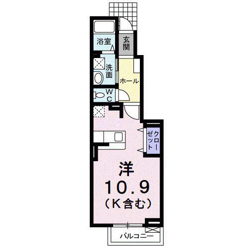 セイバリー・M(ワンルーム/1階)の間取り写真