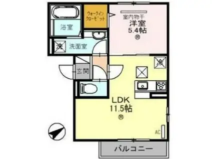 明石オーシャンビューハイツ(1LDK/1階)の間取り写真