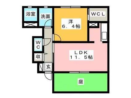 セピアコートII(1LDK/1階)の間取り写真