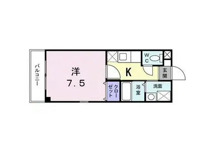 アライブ富小路(1K/4階)の間取り写真