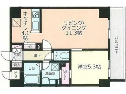 メゾン・プティシエル(1LDK/4階)の間取り写真