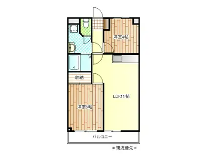 ニューライフ竹(2LDK/2階)の間取り写真