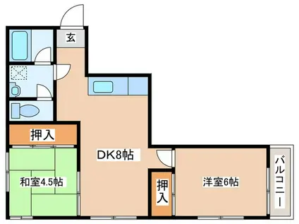 松本ビル(2DK/3階)の間取り写真