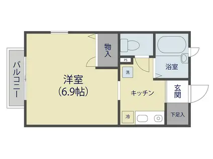 ジョイナス(1K/1階)の間取り写真