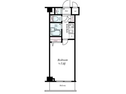 クレイシア練馬高野台(1K/5階)の間取り写真