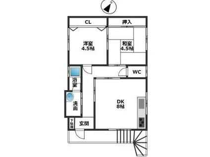 アットホーム長田(2DK/1階)の間取り写真