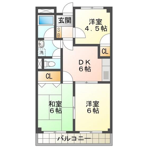 グランメール27(3DK/1階)の間取り写真