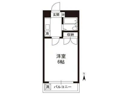 ハイムグリンディル(1K/4階)の間取り写真