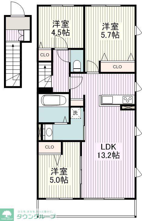 CASA VERDE(3LDK/2階)の間取り写真
