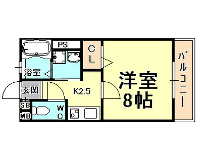 グレイス甲南(1K/1階)の間取り写真