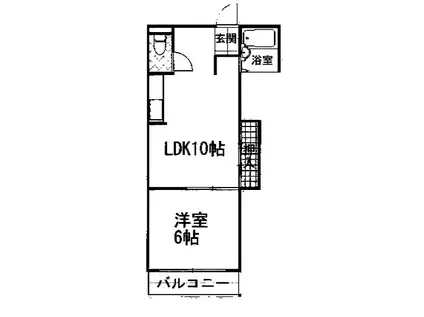 ドラゴンハイツ11(1LDK/3階)の間取り写真