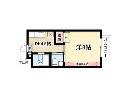 メゾン・ラ・テール(1K/3階)の間取り写真