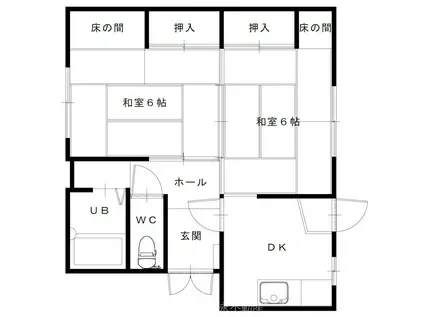 ル・ショコラ(2DK/2階)の間取り写真