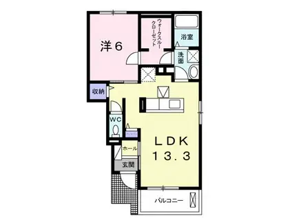 BELLE CASAII(1LDK/1階)の間取り写真