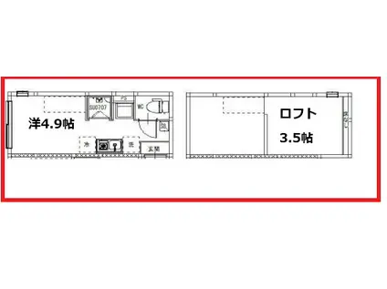 ビーエルエックスヒライ(ワンルーム/2階)の間取り写真