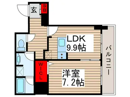 ロイヤルパークスタワー南千住(1LDK/13階)の間取り写真