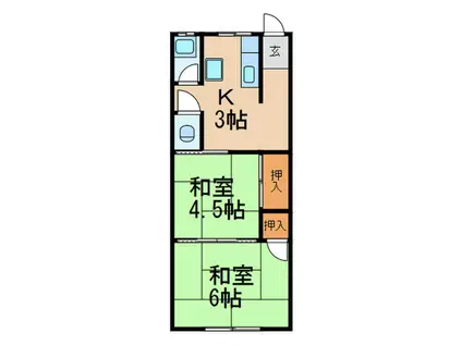 アイハウス船寺通(2K/3階)の間取り写真