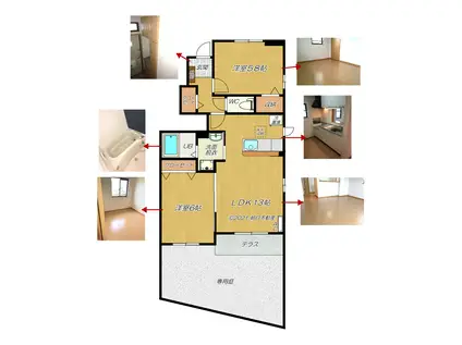 ジョリ・レーヌ(2LDK/1階)の間取り写真