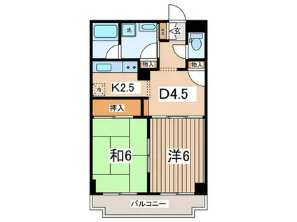 メゾンボヌール(2DK/2階)の間取り写真