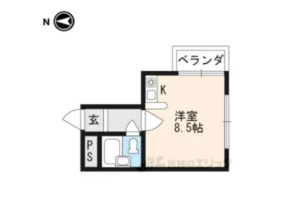 第29長栄グランビュー下長者(ワンルーム/5階)の間取り写真