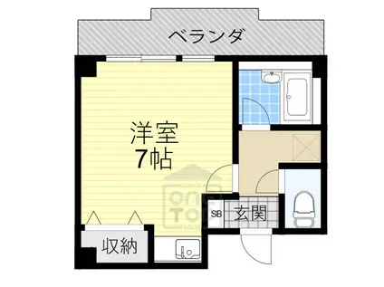 西田ハイツパート2(ワンルーム/4階)の間取り写真