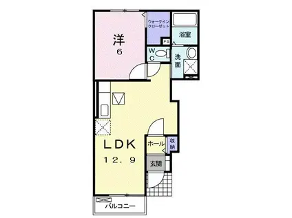 エテルノ グランツII(1LDK/1階)の間取り写真