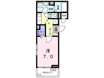 エテルノブリーズIII(1K/3階)の間取り写真