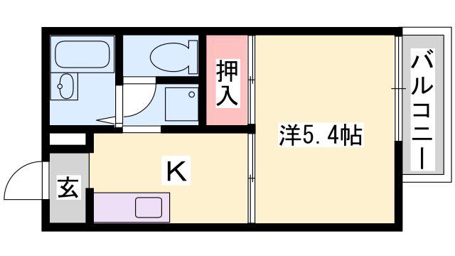 ヴィラ カメリア(1K/2階)の間取り写真