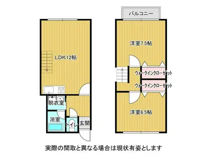 フレスコアーチェロC(2LDK/1階)の間取り写真