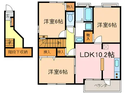サフィニアガーデンE(3LDK/2階)の間取り写真