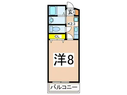 ガーデンヒルズY&K(1K/1階)の間取り写真