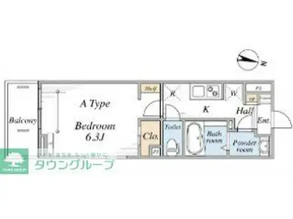 リブリ・西横浜II(1K/2階)の間取り写真