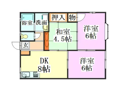 ル・シエール三田A棟(3DK/2階)の間取り写真