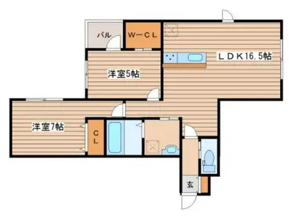REGIA HASSAMU(2LDK/2階)の間取り写真