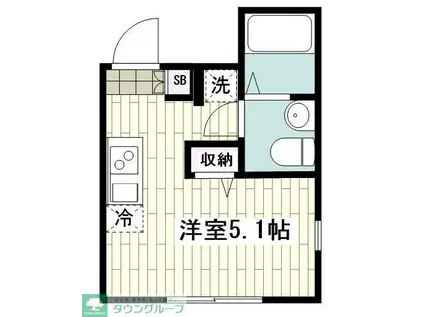 GATELAGOON矢部町(ワンルーム/1階)の間取り写真