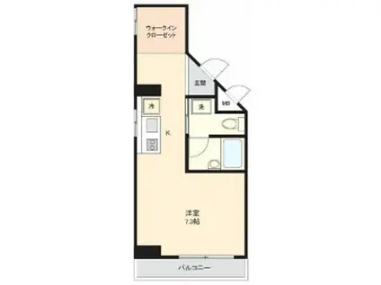 ドミール見村(1K/5階)の間取り写真