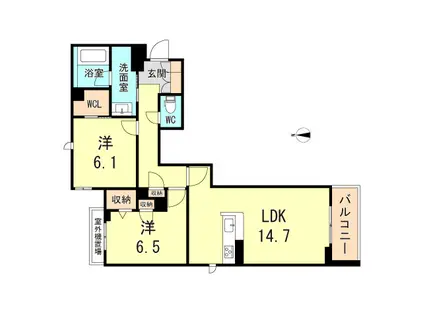シャーメゾン コルテノーヴァ(2LDK/2階)の間取り写真
