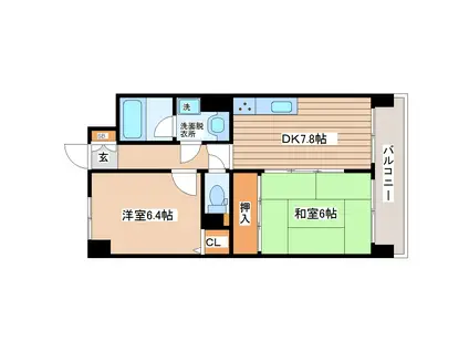 ライオンズマンション南仙台第2(2DK/3階)の間取り写真