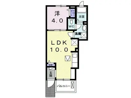 ピオスI(1LDK/1階)の間取り写真