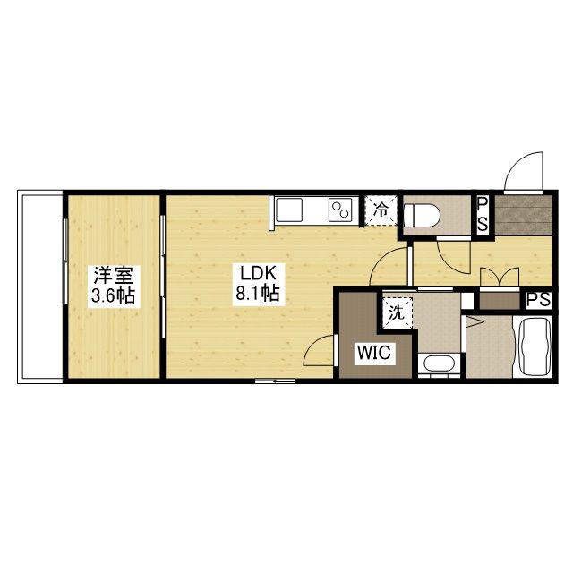 月光福山北零番館(1LDK/3階)の間取り写真