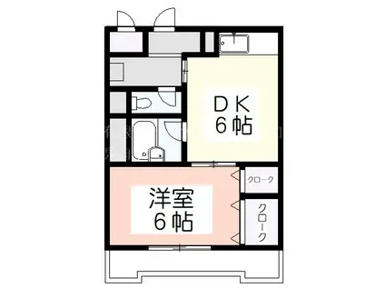サングレース府中(1DK/1階)の間取り写真
