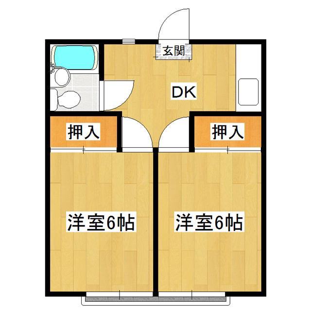 カサ・アイレーネA棟(2K/1階)の間取り写真