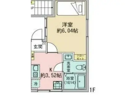 プラスドア東中野(1K/1階)の間取り写真