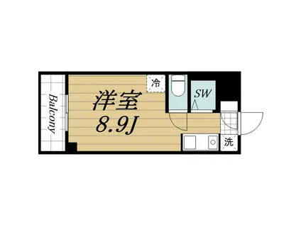 ワークス志津(ワンルーム/4階)の間取り写真