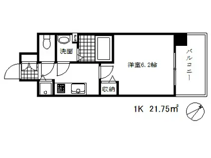 プレサンス神戸ティアラ(1K/4階)の間取り写真