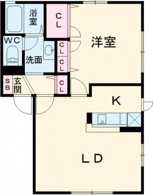 アルジール舟戸 (1LDK/1階)の間取り写真
